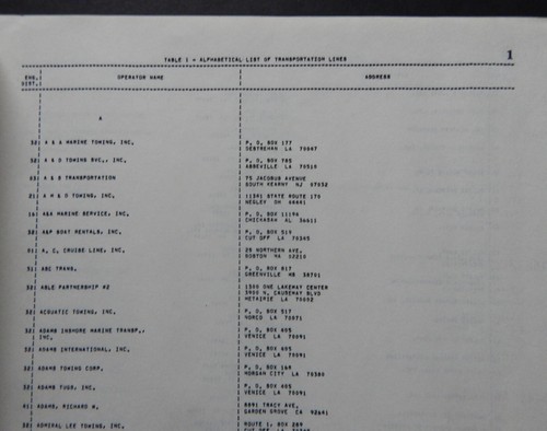 Waterborne Transportation Lines US inventory freight passenger vessel ships 1985 - Picture 7 of 9