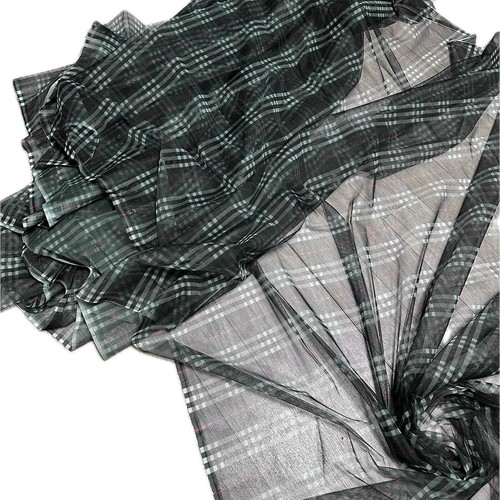 Soft Check Mesh Tulle Net Plaid Fabric Tunic Dress Skirt Curtain Craft Voile DIY - Picture 47 of 62