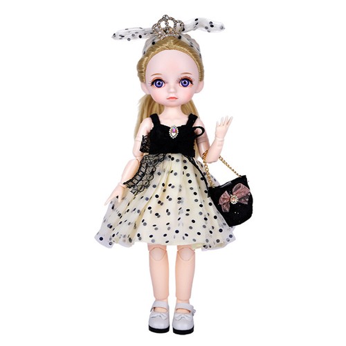 1/6 BJD Doll Fashion Clothes Shoes Mini Cute 11 inch Girl Doll Full Set Toys - Foto 2 di 8