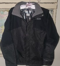 Columbia Youth Boys 14-16 Insulated Jacket Black/Gray EUC