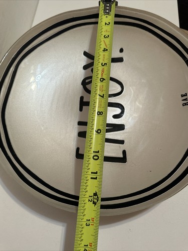 RAE DUNN Glass Bowl Platter Large 12.5" "ENJOY" PASTA Black White - Bild 9 von 11