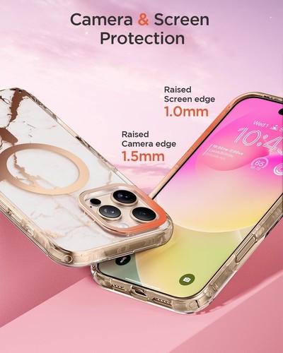 Magnetic Marble Stylish 3D Pattern Protective iPhone 16 Pro Max Case 6.9'' Scree - Picture 3 of 9