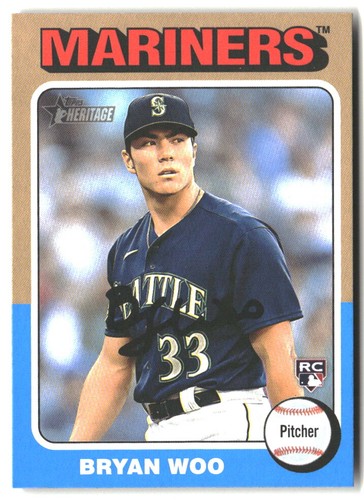 Bryan Woo 2024 Topps Heritage Mini #245 Rookie Seattle Mariners