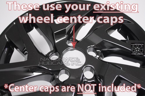 4 fits Honda CRV 2015 2016 Black 17" Wheel Skins Hub Caps Full Alloy Rim Covers - Picture 4 of 10