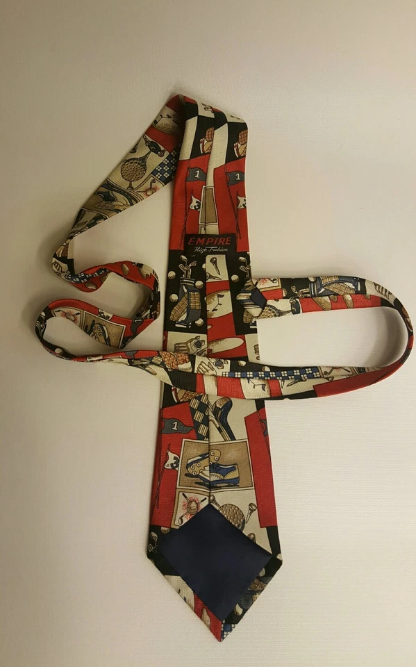 Camiseta deportiva Empire High Fashion para hombre corbata roja azul palos de golf pelotas de golf Foto 4 de 4