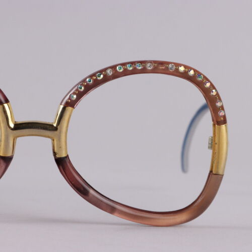 Ted Lapidus Glasses Frame Vintage Plastic Rhinestones France - Picture 4 of 6