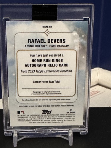 2023 Topps Luminaries Rafael Devers 3 Patch Autograph /10 HR King Boston Red Sox - Picture 2 of 2