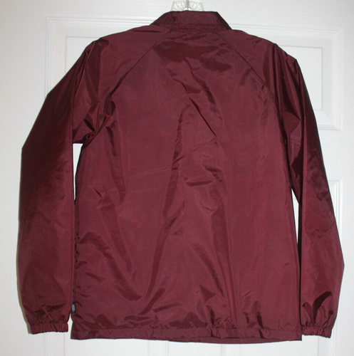 Red Burgundy Vans Off the Wall Classics Jacket M teen youth windbreaker snap up - Picture 3 of 9