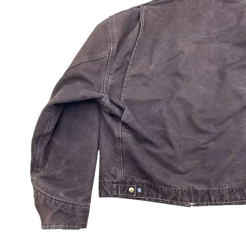 Vintage Carhartt CRAZY Faded & Distressed J97 DKB Dark Brown Detroit Jacket L - Picture 11 of 21