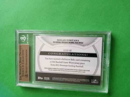 NOLAN FONTANA - 2011 Bowman Sterling USA Jersey Card BGS 9.5 - Picture 2 of 2