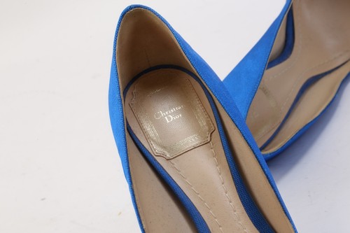 Christian Dior Songe Perspex Heel Blue Pointed Toe Pumps Size 35.5 - Picture 10 of 16