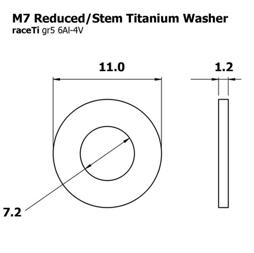 m7 Titanium Washer reduced diameter same as bolt head Lifetime Guarantee 4 Pack - Picture 2 of 2