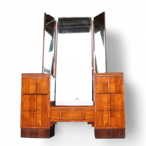 Vintage Art Deco Walnut Dressing Table 1930s - Picture 15 of 16