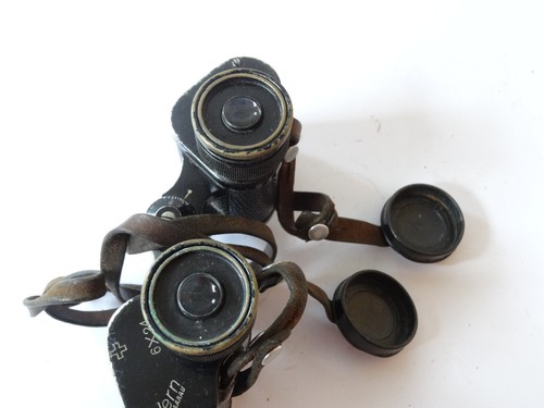 Schweizer Armee - Fernglas - Kern / Aarau 6x24 1942 mit Koffer und Schweizerkreuz - Bild 9 von 14