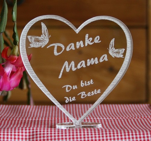 Valentinstag Herz Aufsteller - Alles Liebe zum Valentinstag oder Danke Mama Oma - Picture 2 of 14