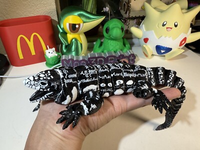3D Printed Articulated Tegu Lizard Large Articulated Collectable