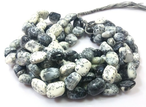 Dendrite Opal Nugget Smooth 8x10-11x16mm Gemstone Beads 18"Inch 1 Strand Natural - Picture 3 of 5