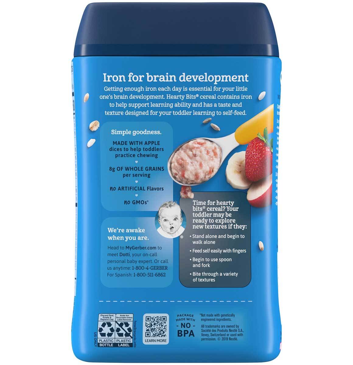Gerber Hearty Bits Multigrain Cereal Banana Apple Strawberry –