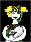 Wall Decor Poster.Fine Graphic Art Design. Lady holding Gun. Room Home art. 222