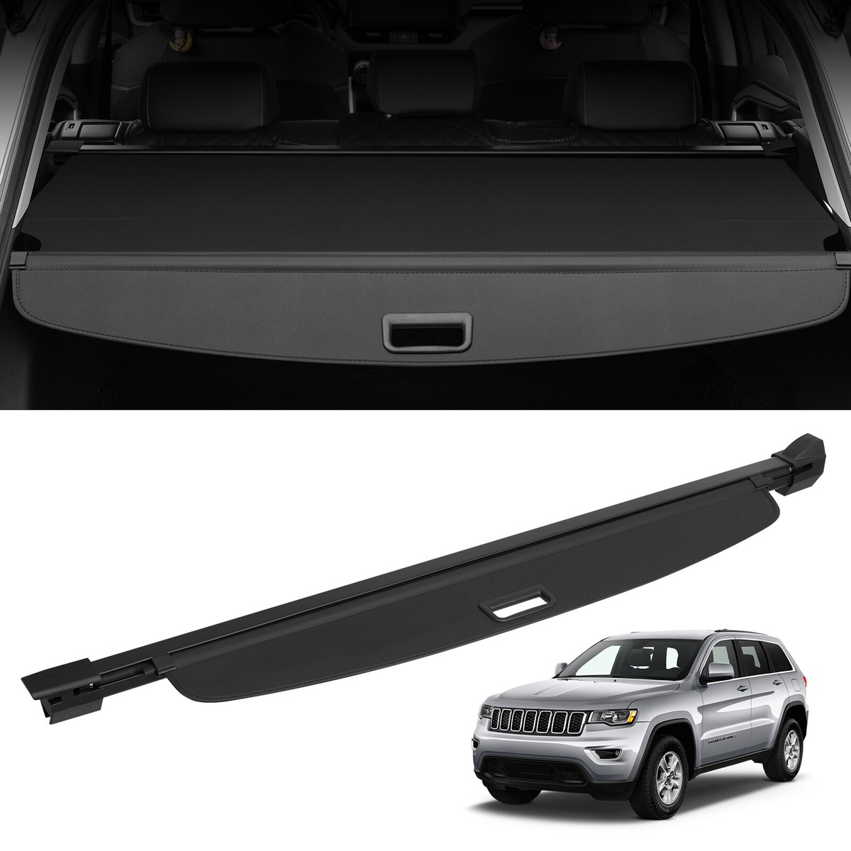 Cache Bagages Rétractable Pour Coffre - Compatible Jeep Grand Cherokee 2010-2022 - Toile Résistante