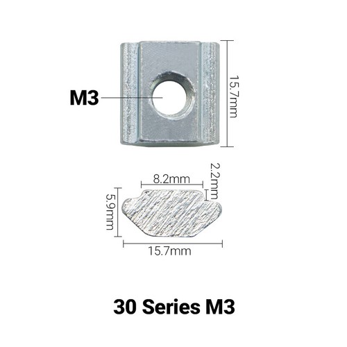 T-Nut M3 M4 M5 M6 M8 M10 Sliding Tee Nut Aluminum Extrusion 20|30|40|45 Series - Picture 11 of 25