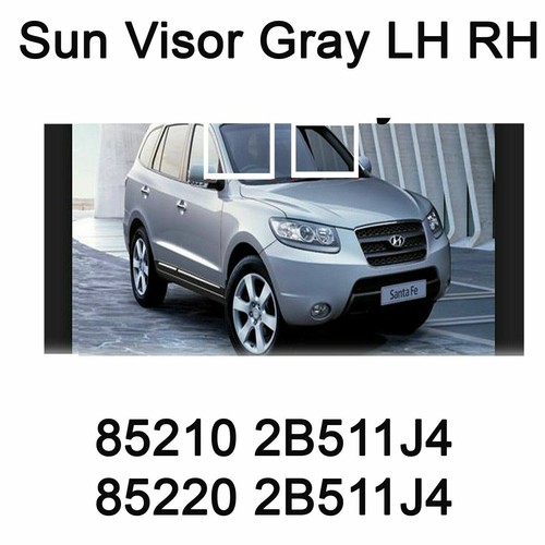 OEM 852102B511J4 852202B511J4 Sun Visor Gray LH RH 2P Hyundai Santa Fe 06-09 - Picture 4 of 4
