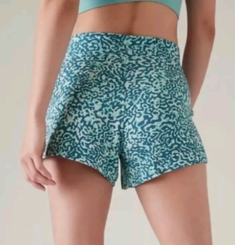 Athleta Balance 4" Shortie Clouded Leopard Blau Neu mit Etikett XL - Bild 2 von 13