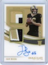 2021 Panini Immaculate Collection Dual Rookie Patch Auto #ISP-IB Ian Book #11/25