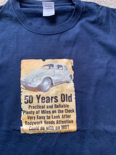 Volkswagen Beetle 50 years old T shirt Large