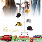 New Listing7 Tiers Hat + Cap Display Retail Hat Cap Rack Rotating Spinner Metal Stand Floor