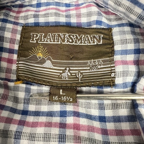 Plainsman Pearl Snap Western Hemd Herren L Xtra Long Tail Check Polyester Baumwolle - Bild 5 von 8