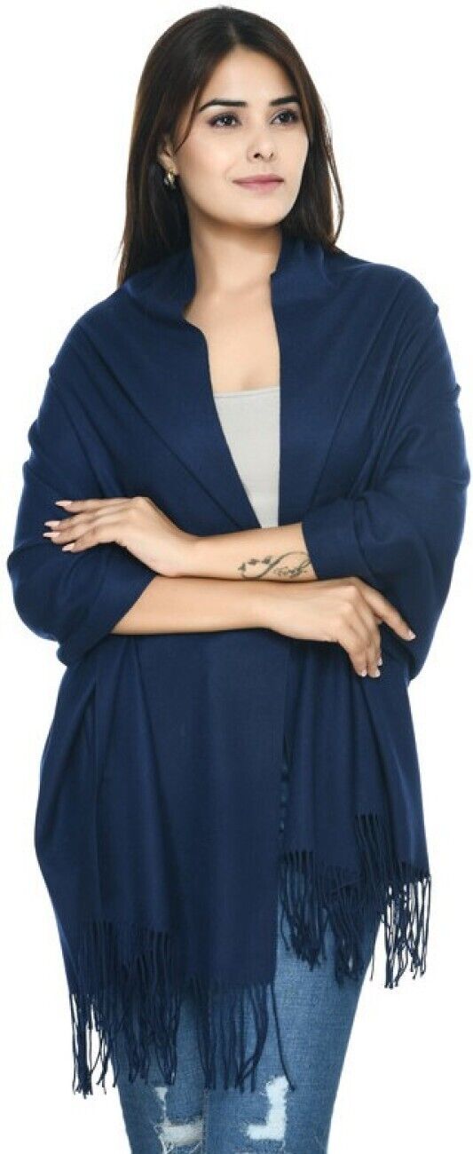Luxury Pashmina Scarf Soft Viscose Plain Wrap Shawl Stole Hijab Many Colours UK - Picture 4 of 148