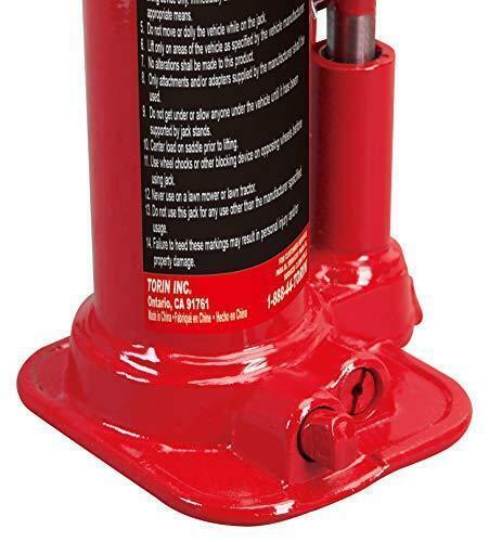 BIG RED 2 Ton Capacity T90203B Torin Hydraulic Welded Bottle Jack,Red - Picture 5 of 12