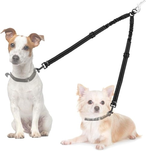 No Tangle Double Dog Leash Splitter - Adjustable Length with Reflective Safety - Picture 3 of 9