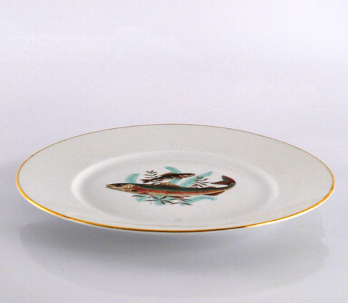 Richard Ginori Quenelle Dinner Plate Two Fish Decorated Smooth Rim 10¼" 26 cm #2 - Picture 3 of 6