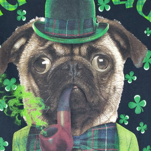 Lucky Men's Irish Pug Tee Shirt Size Medium - Bild 2 von 4