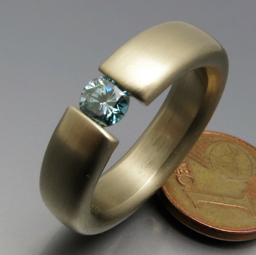 DISEÑO REIF - ANILLO TENSOR BRILLANTE COLOR ELEGANTE ATEMPORAL - 750 ORO BLANCO - Imagen 4 de 10