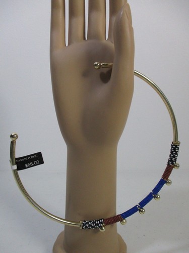 Banana Republic marineblau braun schwarz weiß umwickelt Kugel Manschette Armband neu mit Etikett $ 55,00 - Bild 10 von 10