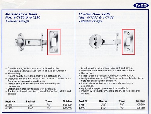 IVES DOOR BOLT JAMB STRIKE ONLY, POLISHED BRASS (US3), 2-1/4" HEIGHT, 1" WIDTH - Picture 3 of 3