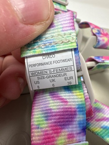 Chaco Womens Z/Cloud Tie-Dye Adjustable Sandals With Buckle Strap Size 8 - Picture 8 of 12