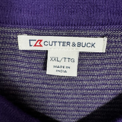 LSU Mens Sweater XXL Purple Cotton V-Neck Cutter & Buck Tigers - Picture 6 of 14
