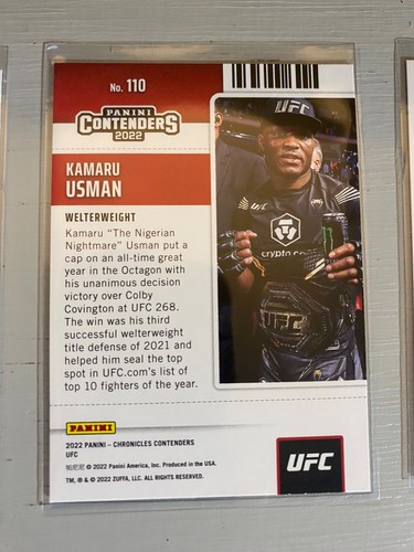 Kamaru Usman #110 "Season Ticket" - 2022 Chronicles Contenders UFC - Picture 2 of 2