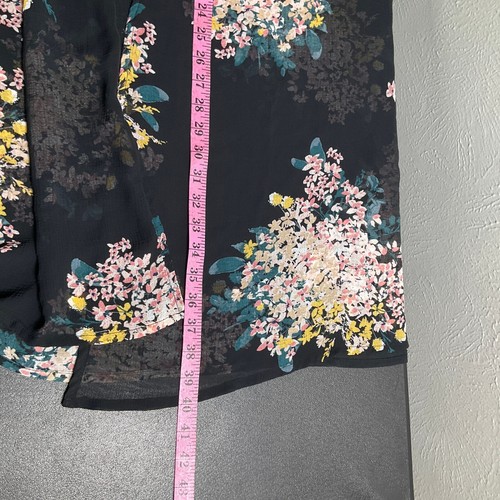 Maurices Floral Kimono Sheer Lightweight Dark Floral Cover Up Bohemian Sz 2x - Picture 13 of 14