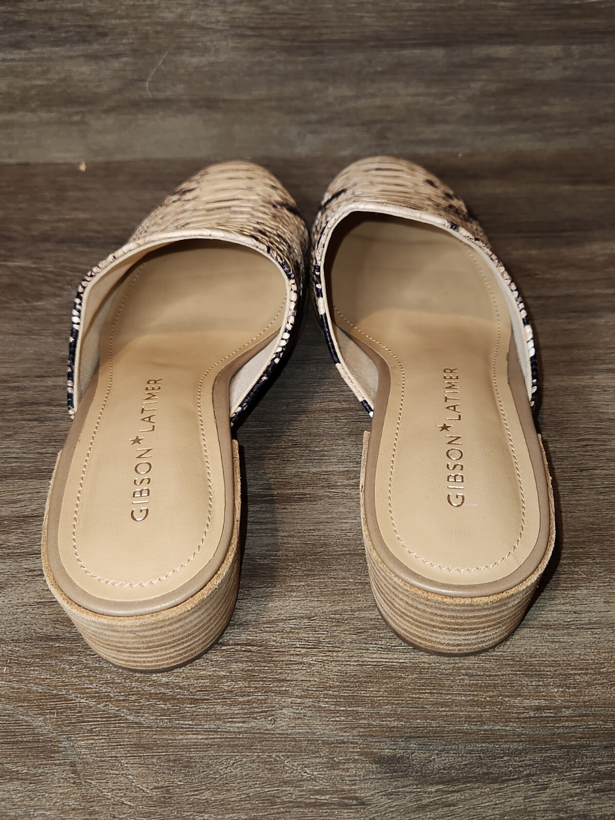 Gibson Latimer Leather Snake Print Block Heel Sli… - image 8