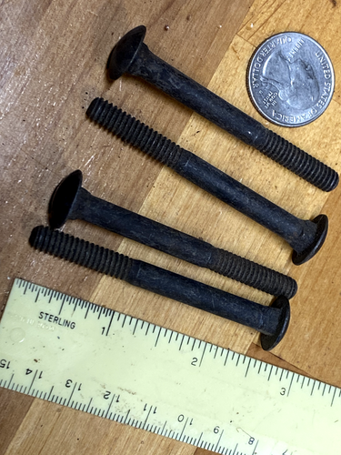 (4) Pernos de carro negros crujientes DE COLECCIÓN 1/4 NC" X 2-1/2" restauración reparación - Imagen 5 de 5