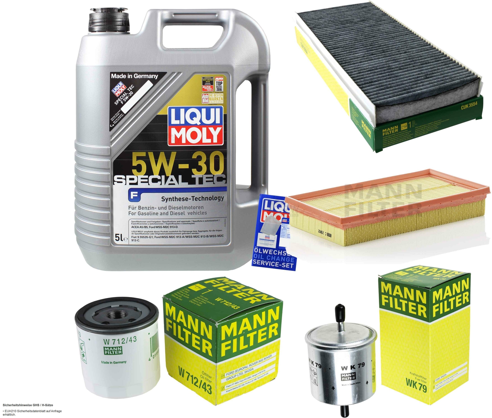 ZESTAW INSPEKCYJNY FILTR LIQUI MOLY OIL 5L 5W-30 do Ford KA RB_ 1.3i 1.0i Niskie oferty cenowe