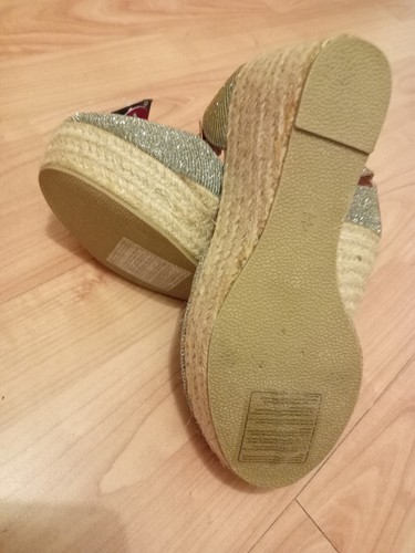 Primark Silver Sparkly Platform Wedges Size 5 Brand New - Picture 5 of 5