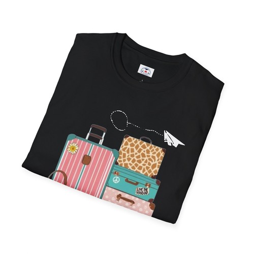 Travel-Themed Unisex T-Shirt Adventure Shirt Vacation Tee Let's Go Suitcase - Picture 5 of 13