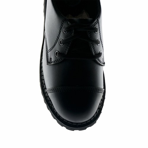 Nuevo Grinders Regent Cs Negro 3 Ojales Cuero Acero Gorra Combate Unisex Zapatos - Imagen 5 de 5
