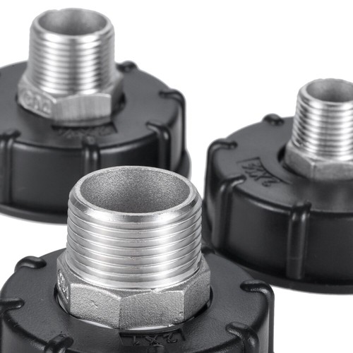 IBC Tote Tank Drain Adapter 60mm Coarse Thread+Stainless Steel 1/2" 3/4" 1" Male - Picture 5 of 10